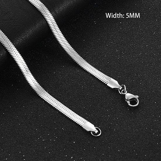 Flat Stainless Steel Snake Chain/Necklace