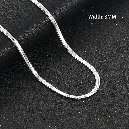 Flat Stainless Steel Snake Chain/Necklace