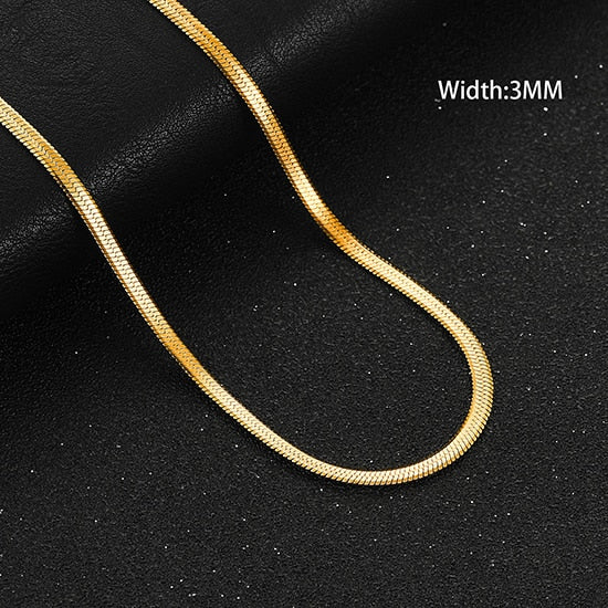 Flat Stainless Steel Snake Chain/Necklace