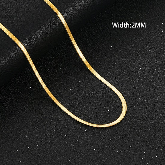Flat Stainless Steel Snake Chain/Necklace