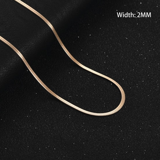 Flat Stainless Steel Snake Chain/Necklace