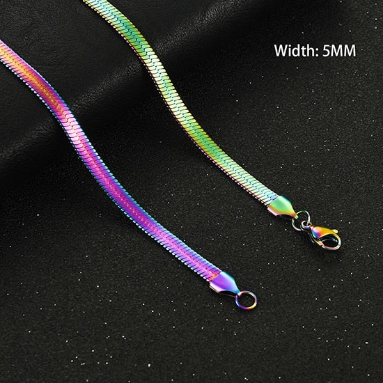 Flat Stainless Steel Snake Chain/Necklace