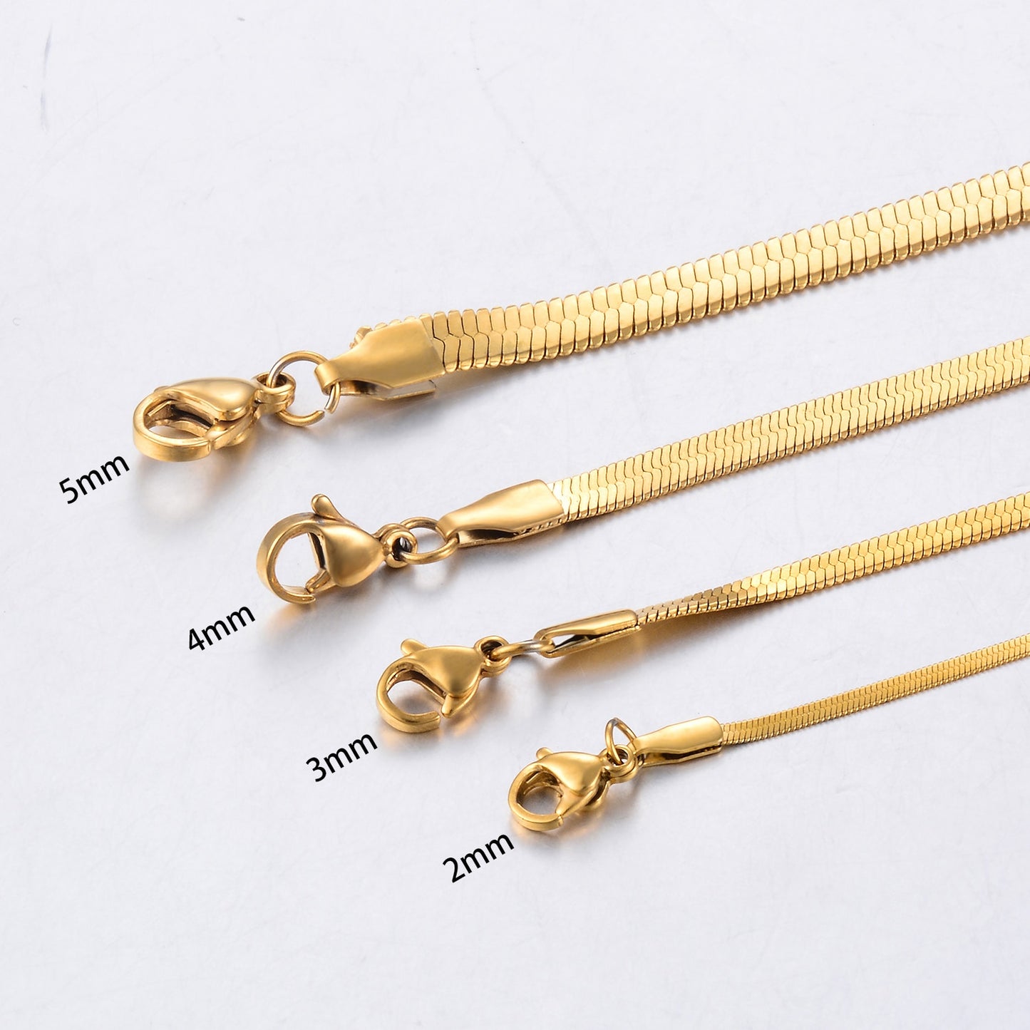 Flat Stainless Steel Snake Chain/Necklace