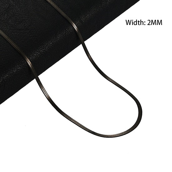 Flat Stainless Steel Snake Chain/Necklace