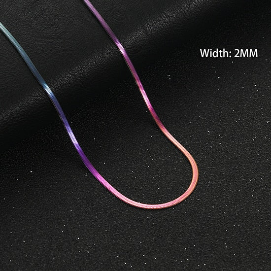 Flat Stainless Steel Snake Chain/Necklace