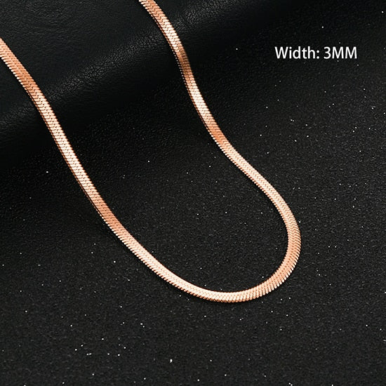Flat Stainless Steel Snake Chain/Necklace