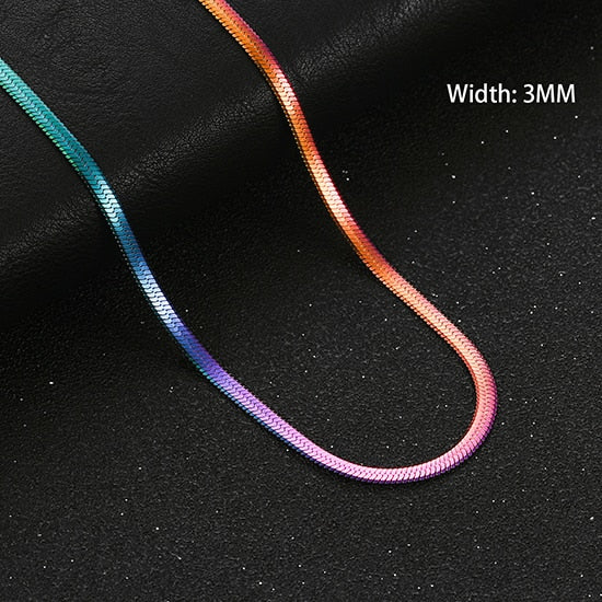Flat Stainless Steel Snake Chain/Necklace