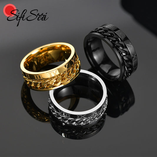 Rotatable Stainless Steel Fidget Ring